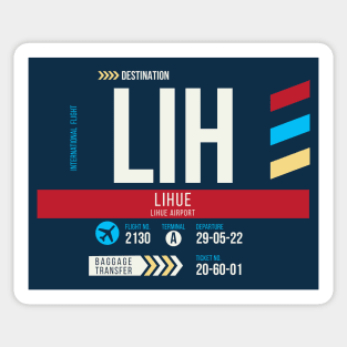 Lihue (LIH) Kauai Airport // Sunset Baggage Tag Sticker